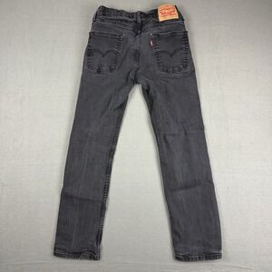 LEVI'S 514 Denim Mens 30x30 (Fits 28x29) Straight Fit‎ Black Pants Stretch Jeans